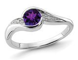 1/3 Carat (ctw) Amethyst Ring in Sterling Silver